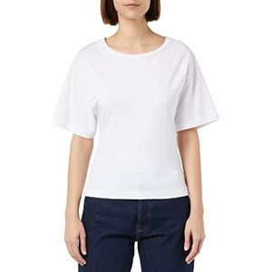 Pinko Tatami Jersey T-shirt voor dames, Z04_wit glanzend