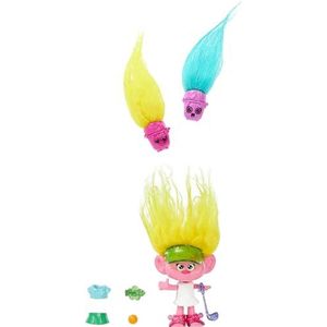 Mattel Trolls 3, Viva Hair Pops-figuur met functie met afneembare kleding, 2 haarpoppen en verrassingsaccessoires inbegrepen, speelgoed voor kinderen, vanaf 3 jaar, HNF11