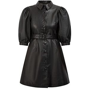 SIDONA Robe en cuir pour femme 19227087-SI01, noire, taille M, Robe en cuir, M