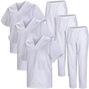 MISEMIYA - 3-delige set – sanitair uniform unisex sanitair uniform sanitair medisch unisex sanitair 3-817-8312, wit 22