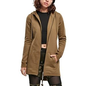 Urban classics: hoodie met rits, lang, parkastijl, voor vrouwen, lange hoodie met rits, meerdere kleuren verkrijgbaar, maten: XS - 5XL
