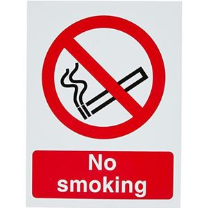 Seco Roken verboden bord DIN A5 (148 mm x 210 mm) kunststof halfstijf 1 mm zwart rood wit