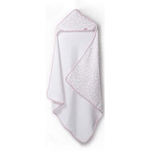 Ti TIN Badhanddoek voor baby's, 100 x 100 cm, zacht, comfortabel, absorberend, 90% katoen, 10% polyester, badstof, stermotief, kleur roze en wit, 340 g/m²