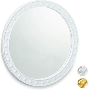Relaxdays spiegel rond - sierspiegel gang - wandspiegel - design - 50.5 cm rond - modern - wit