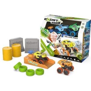 Exost 20657 Smash Set 2 mini-auto's met wrijving, 8 cm, met booster en andere accessoires, speelgoed om te verzamelen, vanaf 5 jaar