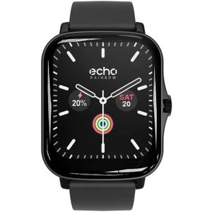 ECHO RAINBOW Smartwatch, Shark, zwart, sportfuncties, gezondheidssensoren, smartphone-verbinding, slaapbewaking, audio-videobesturing