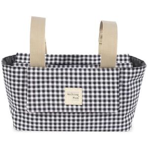 Walking Mum. I Love Vichy Organizertas, kinderwagen, zwangerschapstas voor kinderwagen, korte handgrepen voor bevestiging aan de trolley, zwart, afmetingen: 31 x 17 x 12 cm.