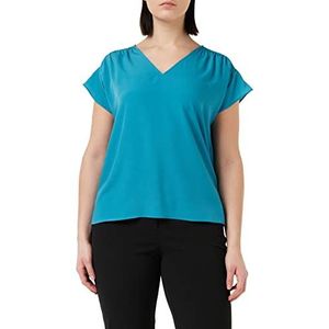 French Connection Lichte crêpe-blouse met V-hals en schouders, voor dames, mozaïekblauw, S, Mozaïekblauw