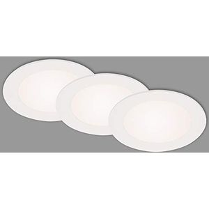 Briloner Leuchten LED inbouwlamp set van 3 IP23 114 x 30 mm, 6 W, 700 lm, 4000 K, wit 7145-436