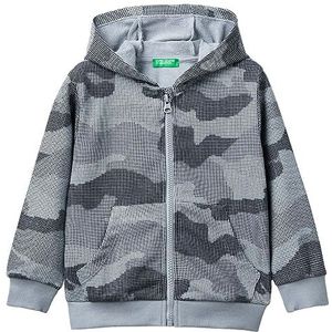 United Colors of Benetton Jas C/Capp M/L 3hhxg5026 hoodie voor jongens (1 stuk), Grigio Camouflage 67z