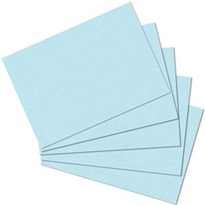 herlitz Indexkaarten A6, blanco, blauw, 100 stuks