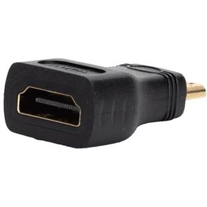 Zarivy Adaptateur HDMI femelle vers mâle 90° noir pour connecter des appareils vidéo et audio dans des configurations compactes.