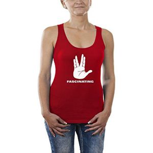 Touchlines Spock Fascinating T-shirt voor dames, Rood (Red08)