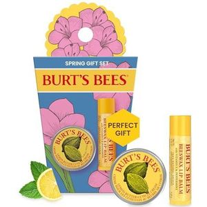 Burt's Bees cadeauset voor lippen en handen, bijenwas lippenbalsem en mini nagelriemcrème, gelimiteerde editie Spring Surprise