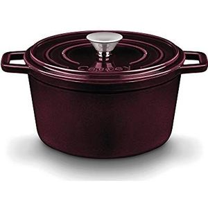 Castey - Steelpan, hoog, ijzer, 20 cm, kleur bordeaux