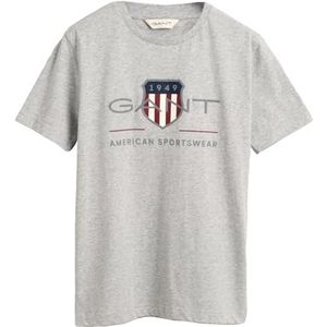 GANT T-shirt unisexe pour enfant Archives Shield SS, Gris clair chiné, 176