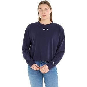 Tommy Jeans Tjw Rlx Crp Ess Logo Crew Trainingspak voor dames, Twilight Navy