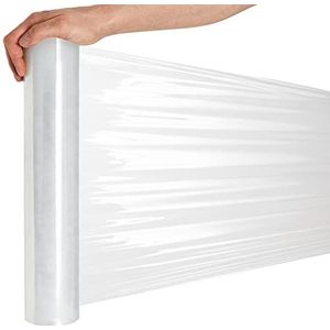 RAGO - Rekfolie 130 m | Transparante folie voor meubels | Handrekfolie rollen I Palletfolie handfolie inpakfolie I Verpakkingsmateriaal (7,5 x 7,5 x 40 cm) 0,9 kg I 130 m lengte