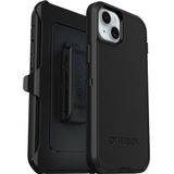 OtterBox Defender Beschermhoes voor iPhone 15 Plus/iPhone 14 Plus, schokbestendig, valbescherming, extreem robuust, beschermhoes, ondersteunt 5 x meer vallen dan militaire standaard, zwart