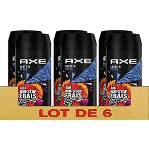 AXE Deodorant voor heren, skate en rozen, 48 uur non-stop fris, geur van verse rozen (6 x 200 ml)