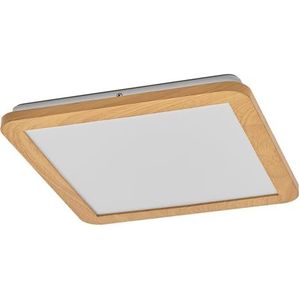 LEDVANCE ORBIS Disc Wand-/plafondlamp met led, houtdecoratie, 22 W, 1800 lm, 3000/4000 K, instelbaar via wandschakelaar met CCT-klik, 30 x 30 cm, IP44 voor badkamer,