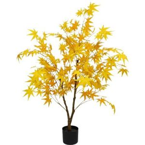 Zstar 120 cm - Plantes artificielles en érable jaune - Décoration intérieure - Pour la maison, le bureau, le salon