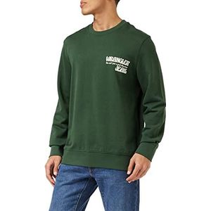 Wrangler Slogan Crew Trainingspak voor heren, Sycamore Green