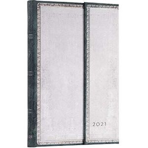 Paperblanks DI7091-7 kalender 12 maanden 2021 | Silicawit | horizontaal | Midi (130 × 180 mm)