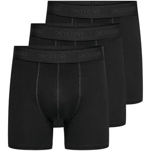 ONLY & SONS Boxer pour homme, Noir/détails : taille noire et logo noir, XL