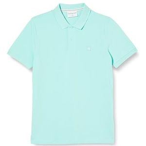 Calvin Klein Polo à manches courtes pour homme Coupe ajustée, Teinte bleue, XXS