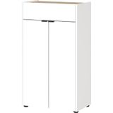 Germania 4499-242 GW-Forano Commode en chêne Navarra Nb./blanc, avec amortisseur de porte et de tiroir, 60 x 98 x 34 cm (l x H x P)