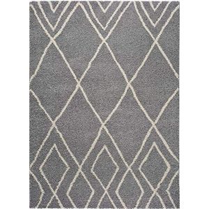 Universal Shaggy tapijt Memphis Bereber zilver 100% polypropyleen 133x190cm