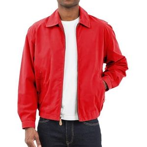 LONDON FOG Golfjas voor heren met mesh-voering en ritssluiting aan de voorkant, lichte katoenen jas, True Red., M