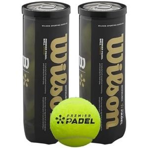 Wilson Premier Padel, uniseks peddelballen, volwassenen, geel, 2 x 3 verpakkingen