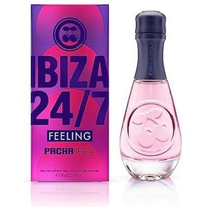 Pacha Ibiza Perfumes Feeling Ibiza 24/7 voor haar, eau de toilette voor dames, langdurig, elegant, fris en jeugdig, bloemige, amberkleurige en fruitige noten, ideaal voor de dag, 80 ml