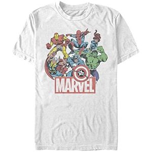 Marvel Classic Heroes Of Today Organic T-shirt à manches courtes unisexe, Blanc., XXL
