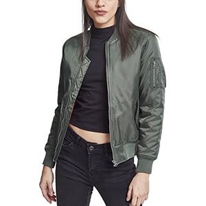 Urban Classics Dames Basic Bomber Jacket Damesjas (1 stuk), Groen - Groen (Olive 176)