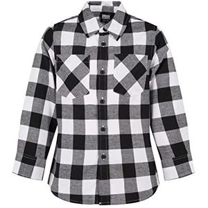 Urban Classics Checked flanellen jongenshemd voor houthakkers in 2 kleuren, maten 110/116-158/164, Zwart/Wit