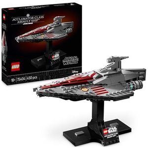 LEGO Star Wars De aanval van de klonen, aanvalstransport klasse acclamator - op film geïnspireerde verzamelaar jager met display - cadeau-idee voor verjaardag voor volwassenen en tieners 75404