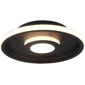 TRIO, Plafondlamp, Ascari incl. 1 x LED, SMD 28,0 watt, 3000 K, 3200 lumen. kunststof, wit, behuizing: metaal, mat zwart Ø:30,0cm, H:6,8cm, IP44,