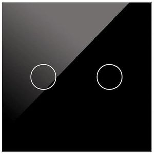 WESA Dubbele Touch Schakel Zwart Glas Inbouwbare Glazen Behuizing met Touchscreen Met Montagemateriaal en LED-indicator