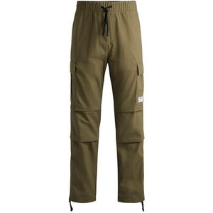 HUGO Gadic242 Pantalon cargo en coton texturé pour homme Coupe décontractée, Open Green345, XL