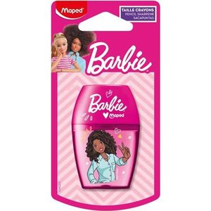 Maped - Barbie-puntenslijper – eenvoudig slijpen, uitstekende grip – puntenslijper met 1 gat met grote reserve, gemakkelijk te openen – officiële Barbie-licentie