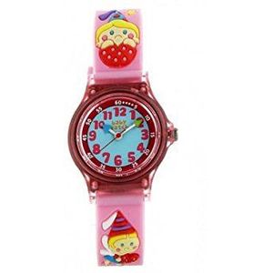 Baby Watch - Magisch polshorloge voor meisjes, pedagogisch kwarts, 3-6 jaar, blauwe wijzerplaat, armband van kunststof in roze, blauw/roze, riem, Blauw/Roze, Riem