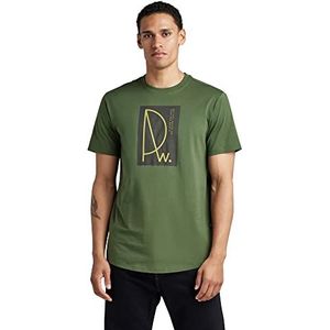 G-STAR RAW Lash Raw T-shirt voor heren, groen (Dk Nuri Green 336-3476), S, groen (Dk Nuri Green 336-3476)