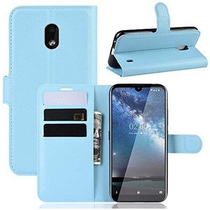 Cover-Discount Nokia 2.2 mobiele telefoon tas lederen tas case beschermhoes met kaartsleuven lichtblauw