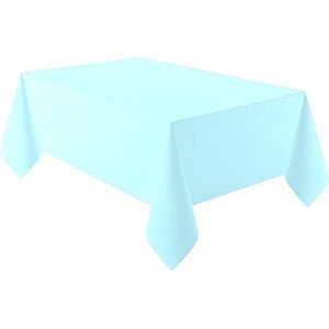 Amscan 9915405-218 herbruikbaar milieuvriendelijk plastic tafelkleed, 2,74 m, hemelsblauw