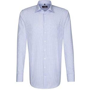 Seidensticker Werkhemd met overhemdkraag, lange mouwen, heren, meerkleurig – meerkleurig (16 Karo wit blauw), S, meerkleurig - meerkleurig (16 ruiten wit blauw)