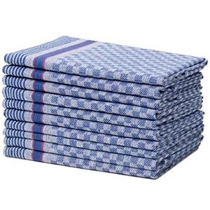 Amago Theedoeken 10 stuks 100% katoen multifunctionele doeken 50x100 cm blauw