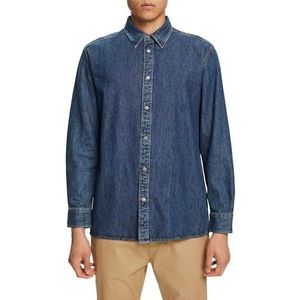 ESPRIT Chemise pour homme, 902/Bleu moyennement délavé, S